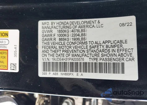 2023 Acura Integra A-Spec from USA, damaged, VIN 19UDE4H31PA005576